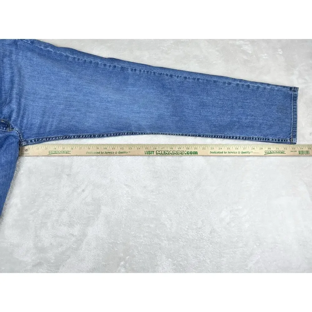 Carhartt Jeans Mens 42x34 Relaxed Fit Blue Denim Workwear Rugged Flex BD4960-M